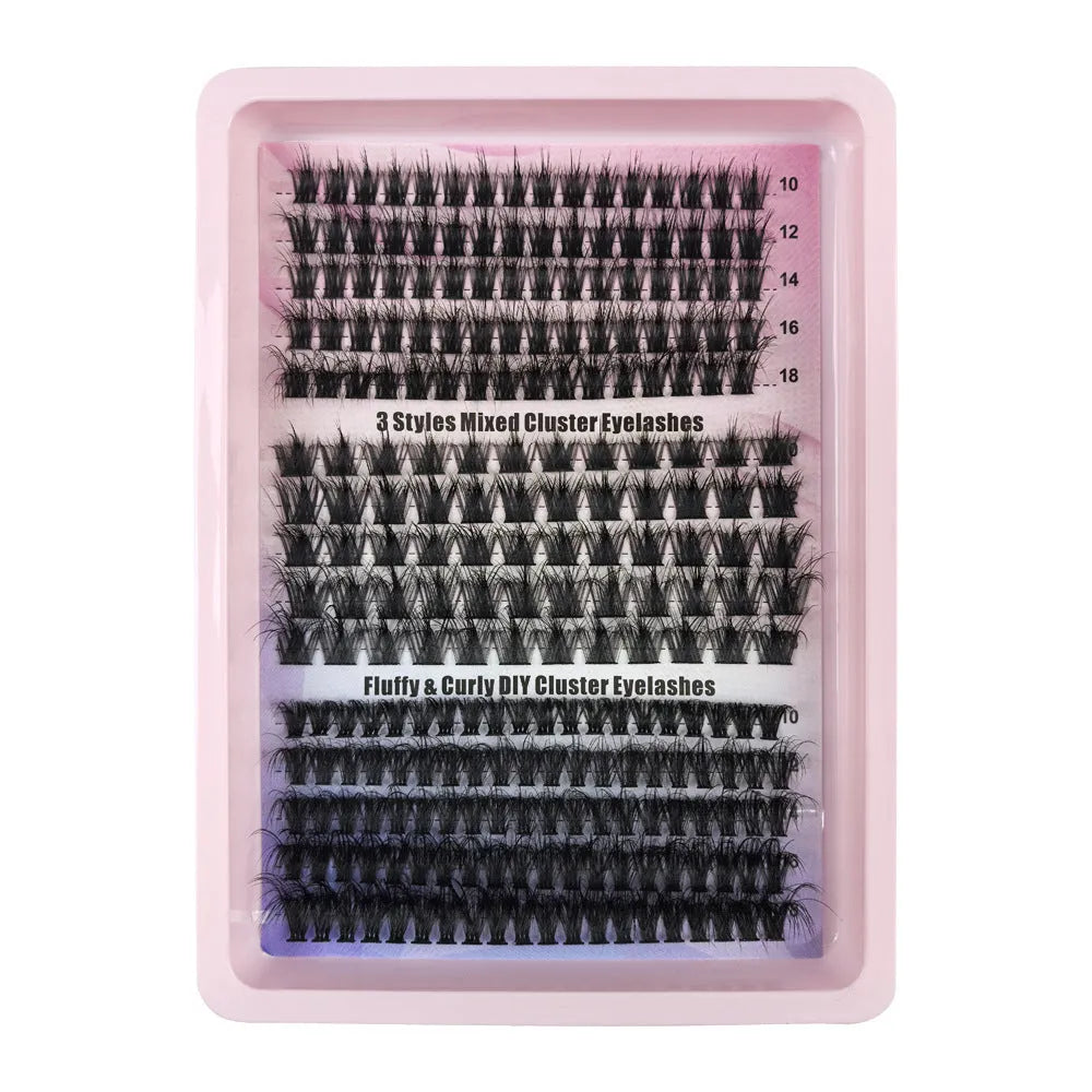 Box of mixed messy style false eyelashes with specifications ZHY-47, ZHY-51, ZHY-155, ZHY-56, and ZHY-78.