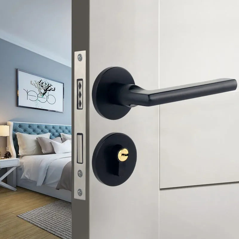 Aluminium alloy split magnetic door lock handle for timber doors with multiple style options