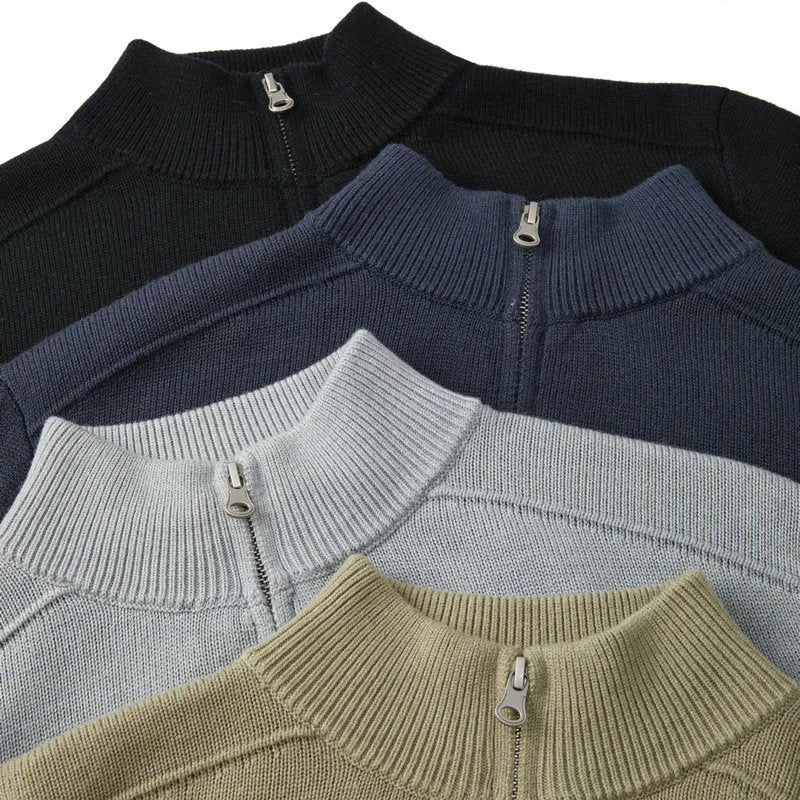 Men's slim-fit casual wool sweater pullover in a choice of six colours.