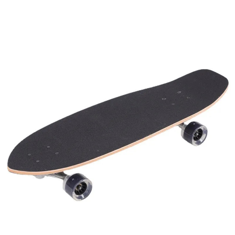 White unisex street scooter with a 31-inch maple wood deck.
