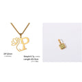 Women's stainless steel necklace with single pendant in gold or silver electroplated finish on a cross chain.