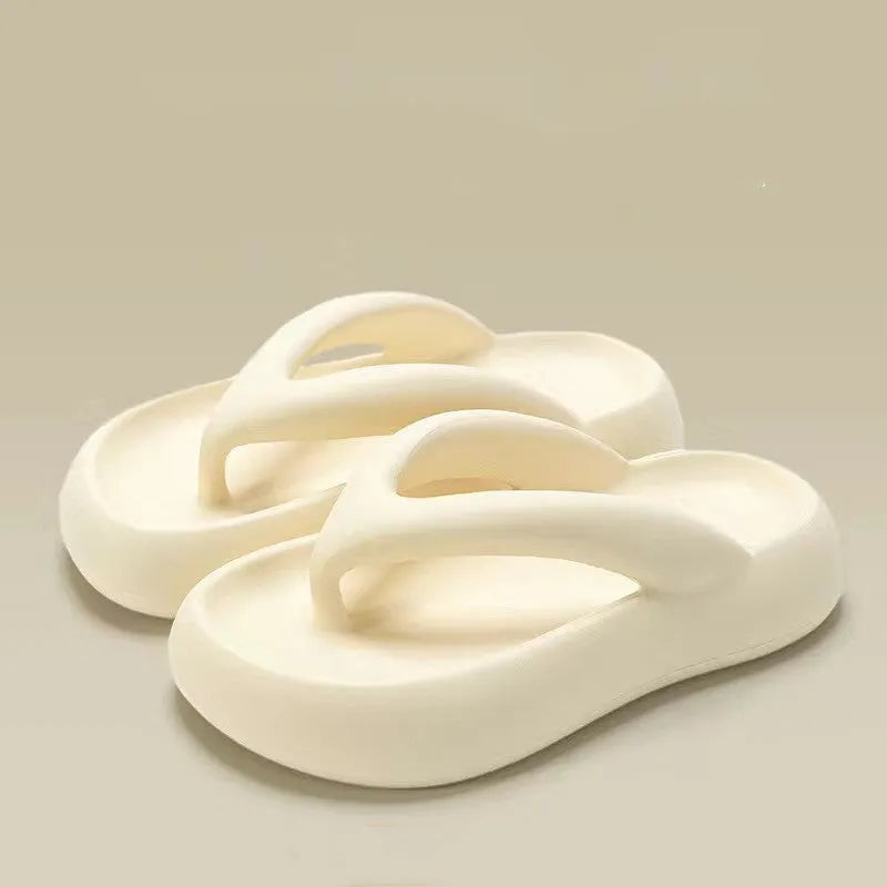 EVA thick-soled flip-flops with bow decoration in five colour options