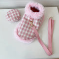 Pink cat costume set with beret and cloak for female cats