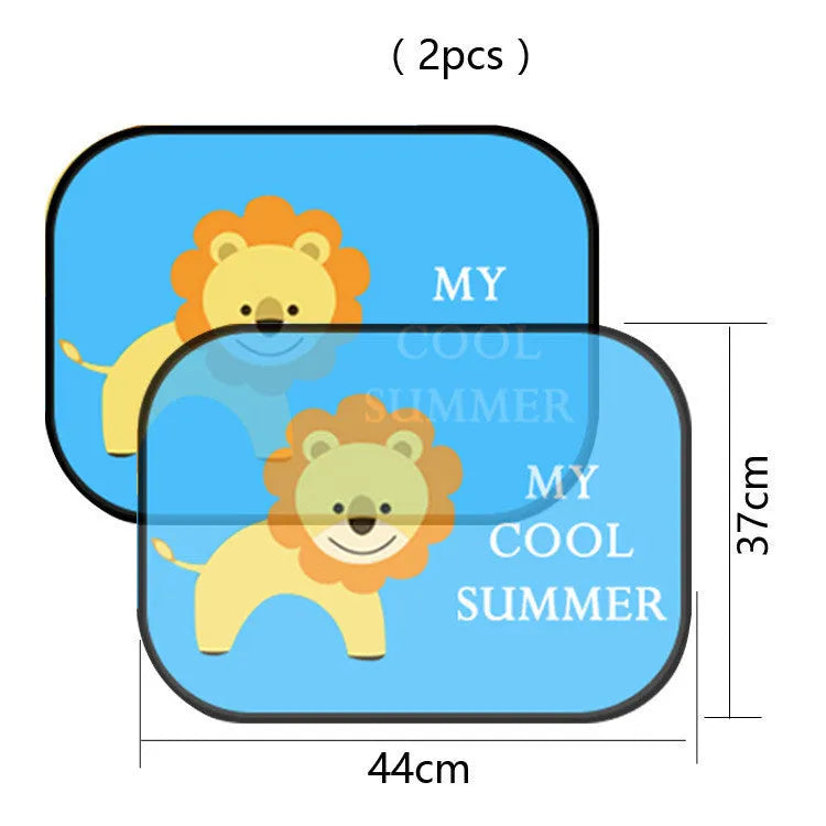 Electrostatic adsorption car side window sunshade with nylon mesh material in animal-themed size options
