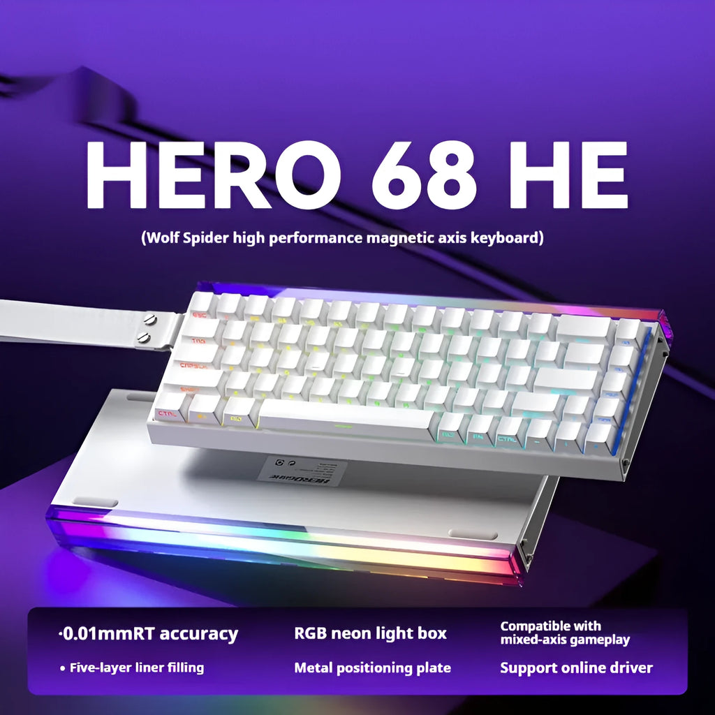 Magnetic axis RGB keyboard with engraved side panel in gradient colours