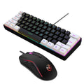 White and black wireless RGB keyboard and mouse gaming combo with backlight illumination
