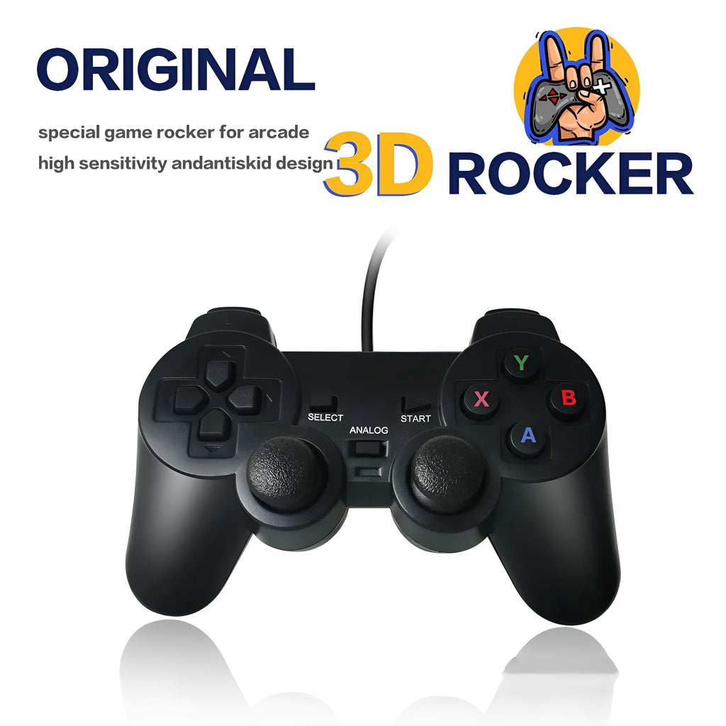 Super ConsoleX USB wired game controller with SNES-style handle design for BoxArcade Box gaming system