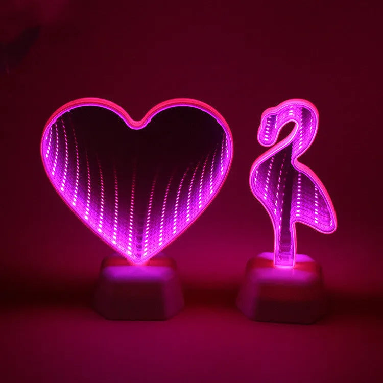 Rose red LED decorative tunnel light with dual-sided illumination measuring 16cm wide by 19cm tall