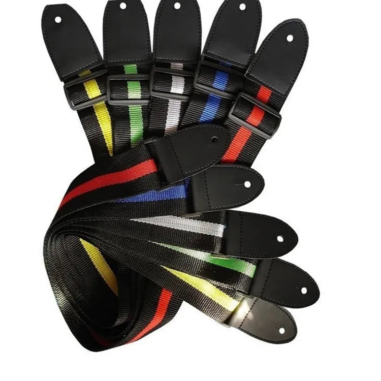 Woven crossbody instrument strap for guitar, bass, and ukulele in multiple colour options.