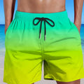 Men's athletic shorts with 3D gradient digital print and mesh fabric texture in various sizes