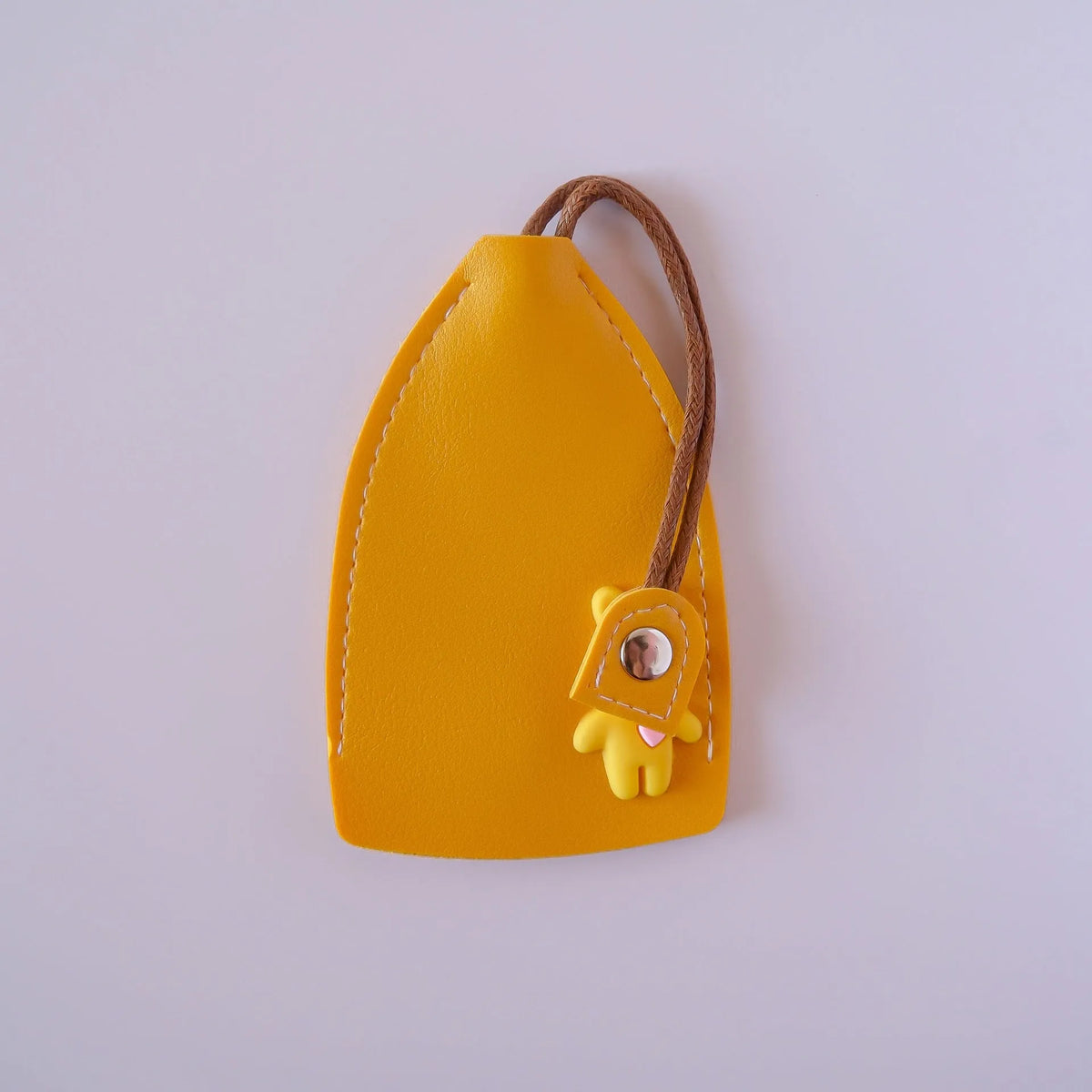 PU leather car key organiser case in five colours with a keychain loop
