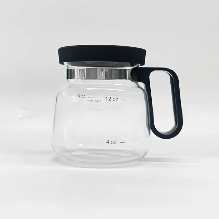 Transparent borosilicate glass coffee maker with silicone protective cover
