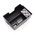 Tesla central armrest storage box retrofit accessory in plastic for Model 3, Model S, and Model X
