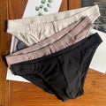 Men's cotton triangle briefs in solid colours with mid-waist design