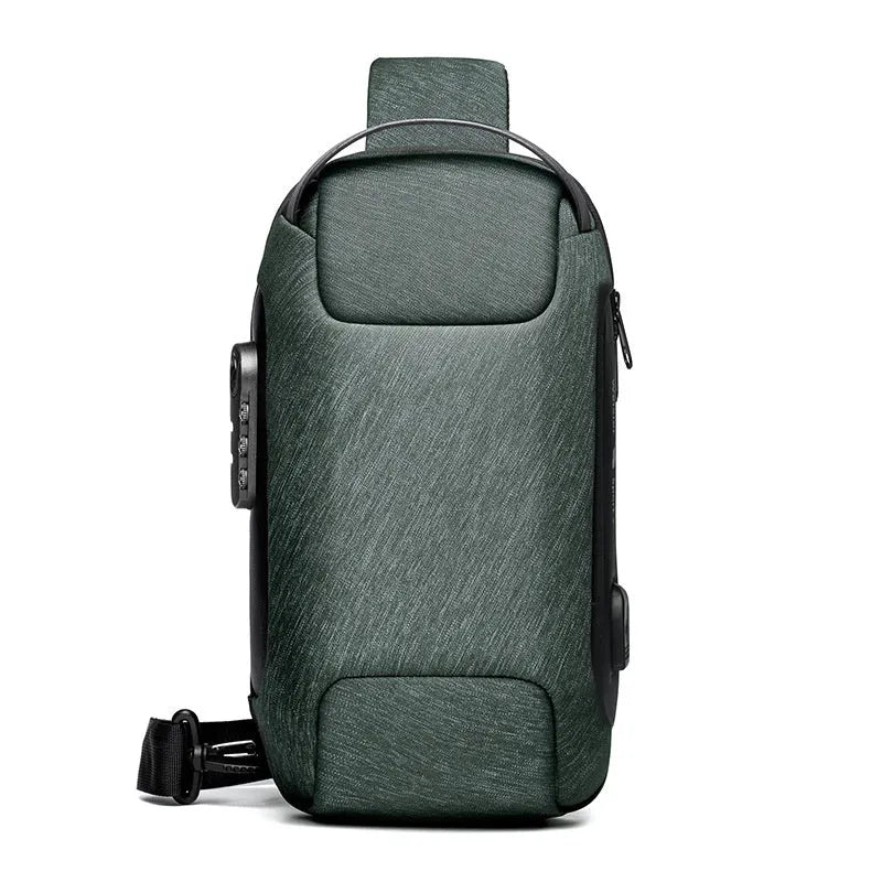 Men's waterproof Oxford cloth crossbody bag with anti-theft design and internal organiser pockets