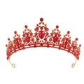 Alloy baroque bridal crown headdress with diamond treatment in a silver and white diamond colour.