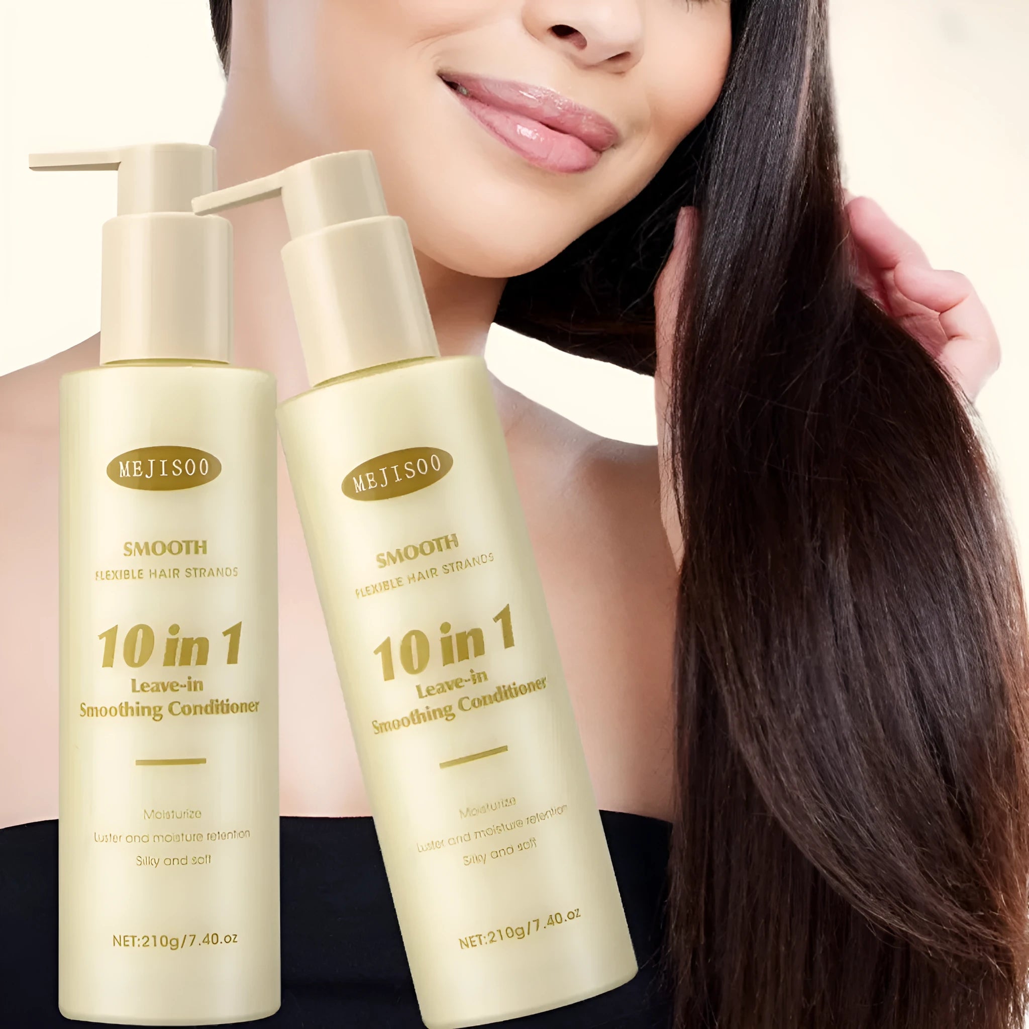 210g bottle of wash-free 10-in-1 hair conditioner for moisturising and smoothing frizzy hair