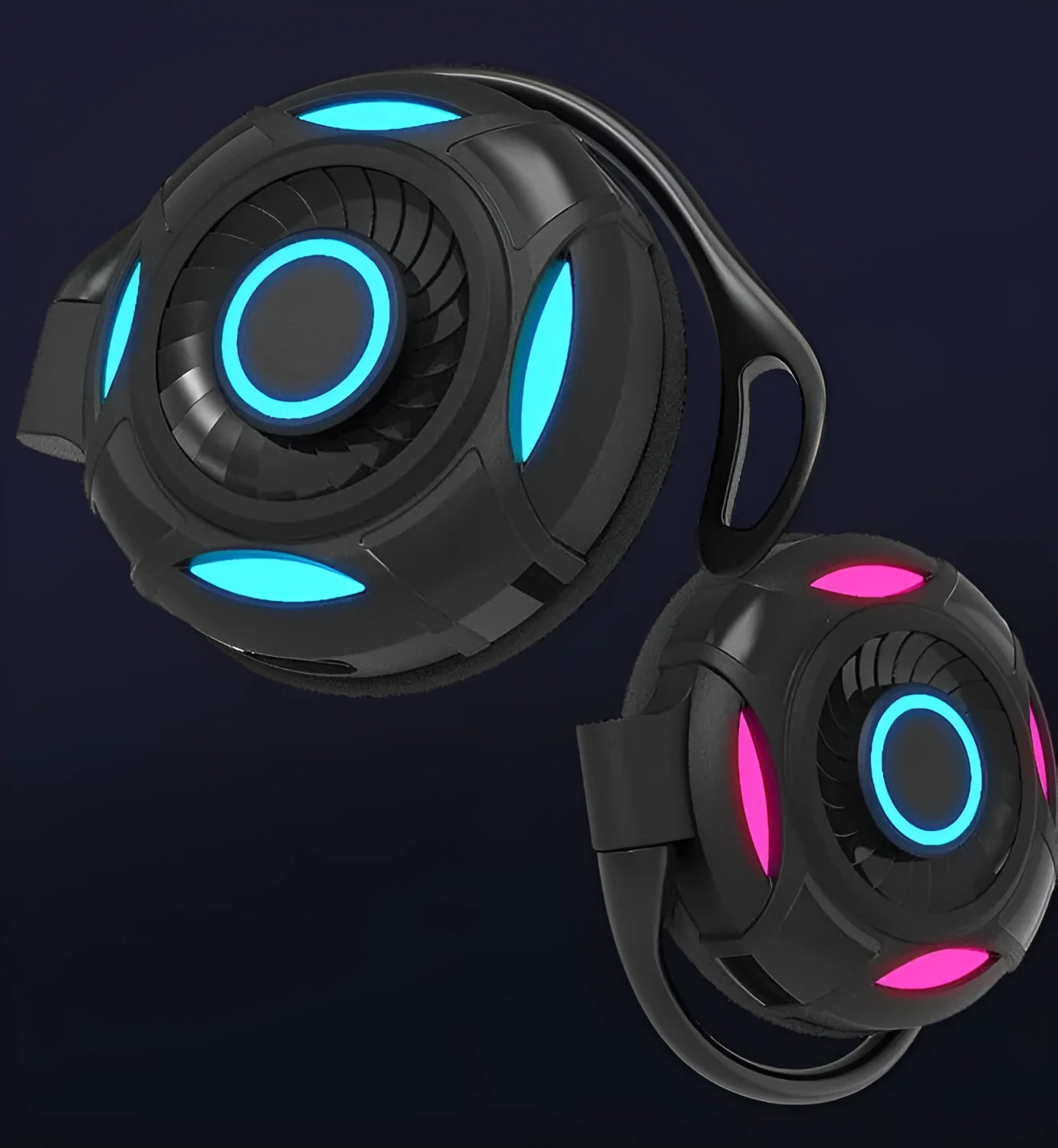 Black Bluetooth gaming earphones with hanging ear type design and USB charging cable