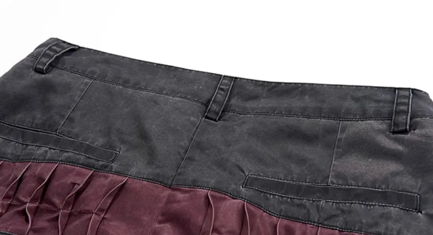 Boys wide-leg summer trousers in refined Korean style with solid black colour and niche accumulation cut