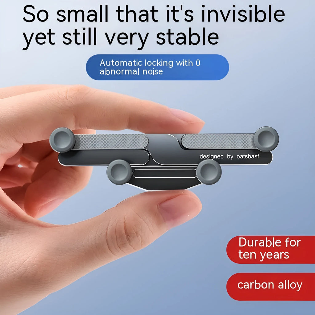 Aluminium alloy car air vent mobile phone bracket holder with snap-on installation