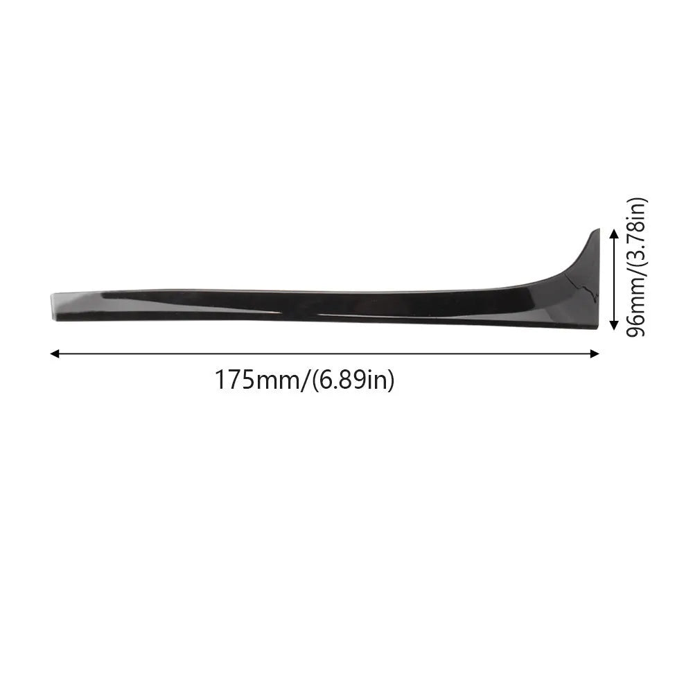 Glossy black ABS plastic rear window spoiler wing for Volkswagen Golf 7 MK7, shown with adhesive mounting tape.