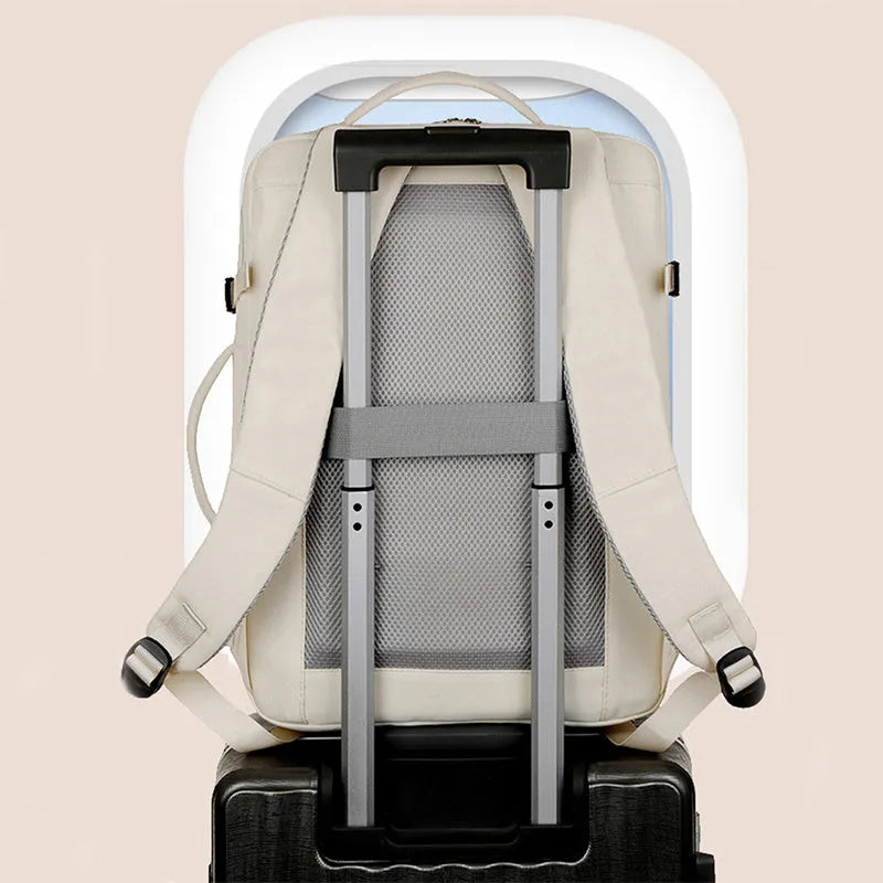 Waterproof oxford cloth business backpack with multiple pockets showing 15.6-inch laptop compartment