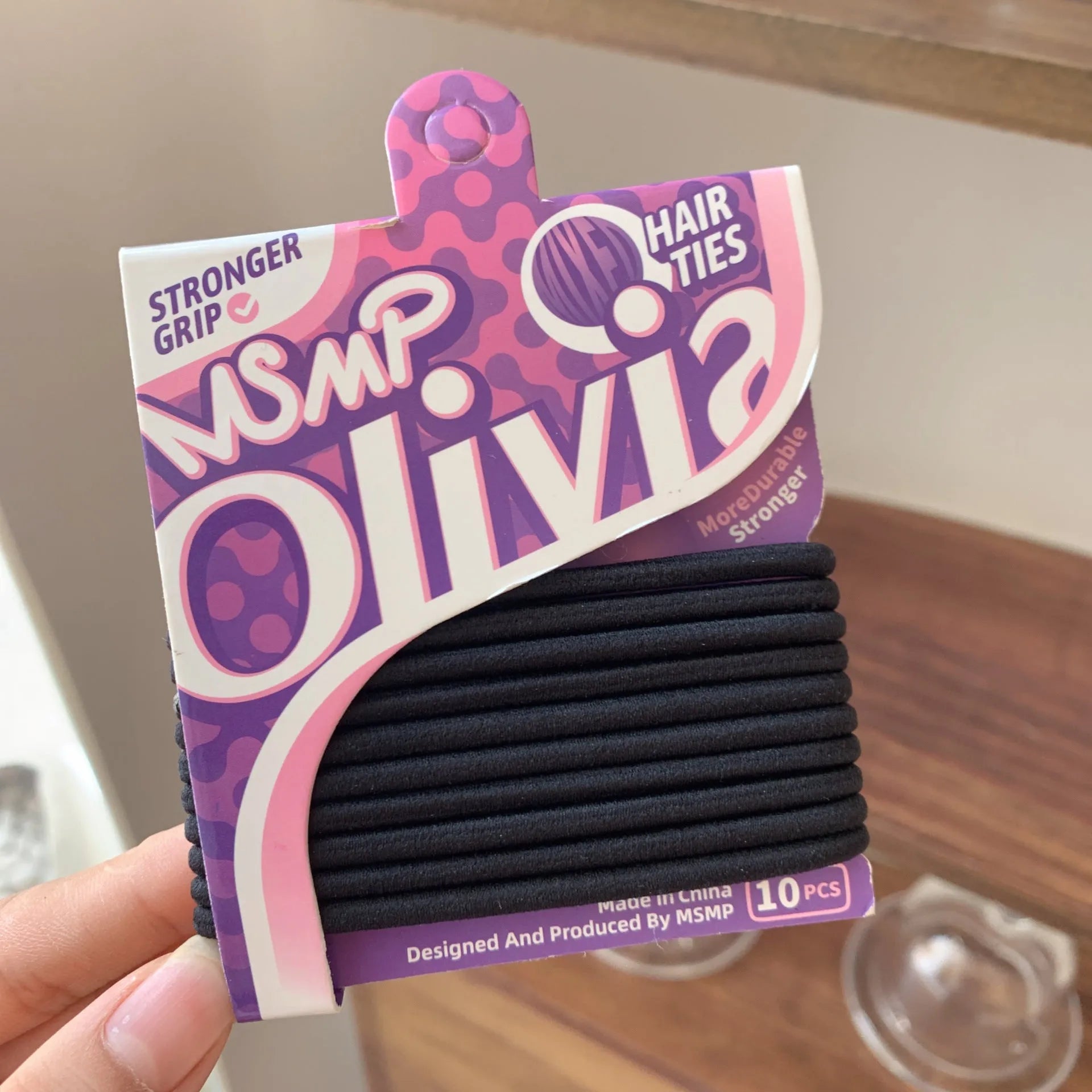 Candy colour braided rubber hair bands for ponytails and braids without metal closures