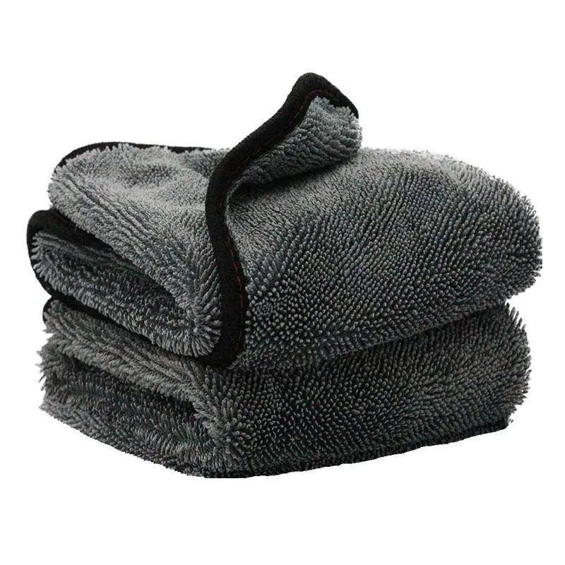 Grey square microfiber car drying towel measuring 40x40cm for vehicle water absorption