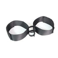 Black knitted belt strap accessory for securing women's adult toys and appliances