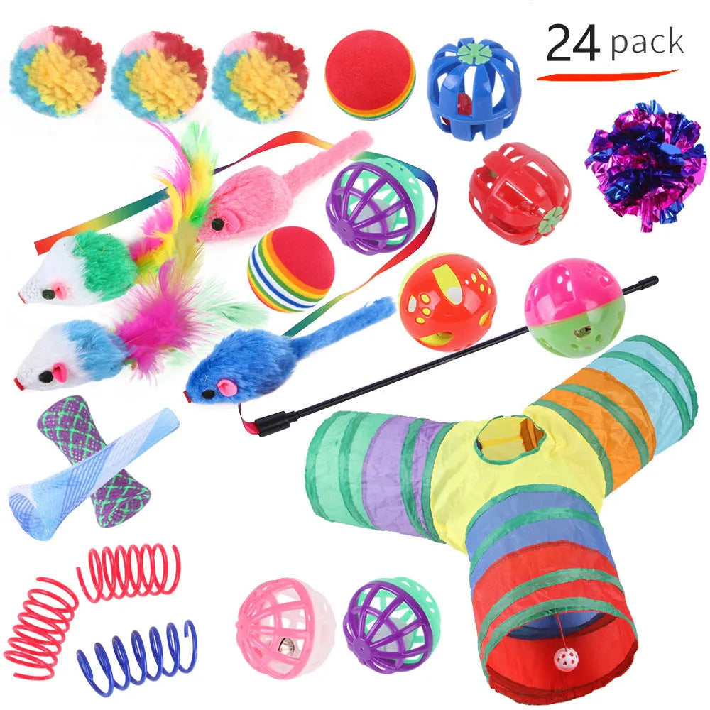 Plastic cat channel tunnel toy in various colours for indoor pet play