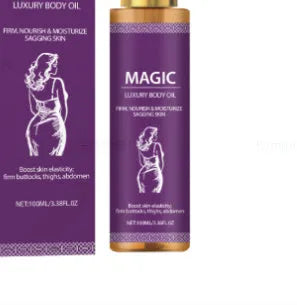 100 ml bottle of body treatment oil with jojoba camellia sweet almond oils
