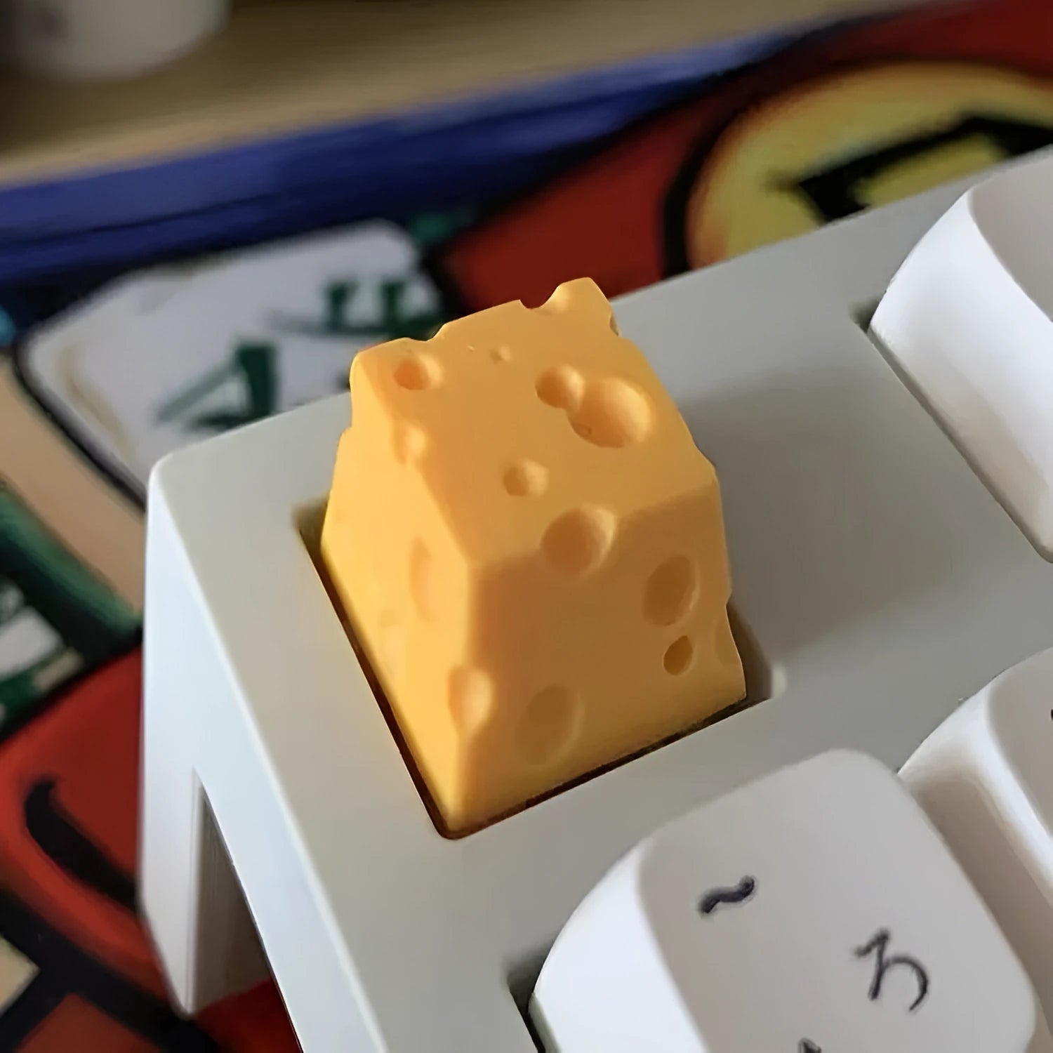 Yellow resin cheese key cap for MX-compatible mechanical keyboards