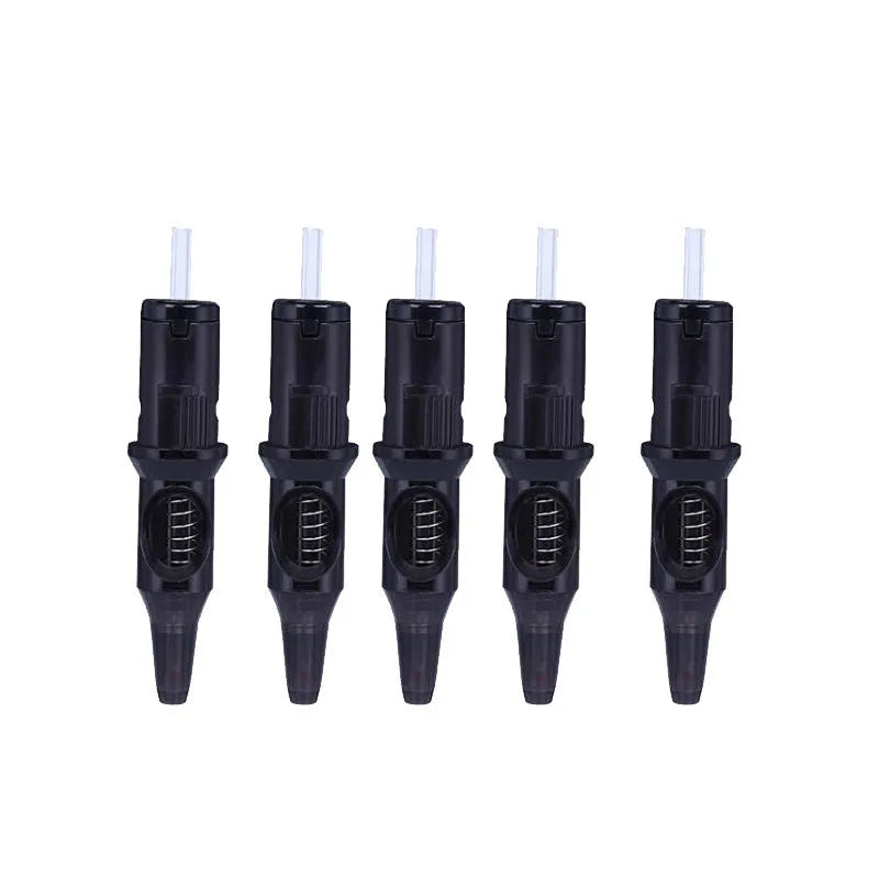 Tattoo needle drawing tool with integrated ballpoint pen in multiple colour options