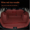 Mitsubishi Outlander custom boot floor mat with 3D edging in black with red piping.