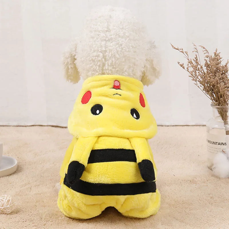 Fleece hoodie coat for cats and dogs in multiple sizes for autumn winter warmth