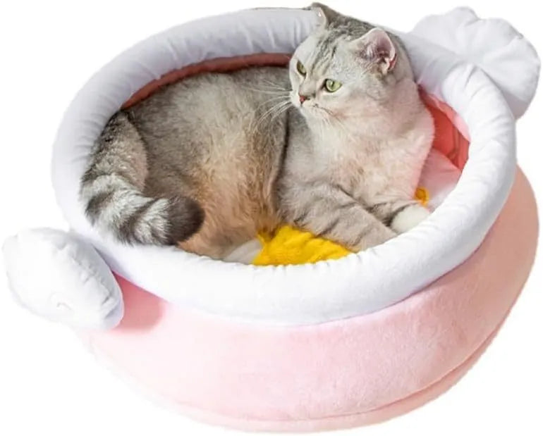Honey pot magic shape cat sofa bed with removable pad in pink colour
