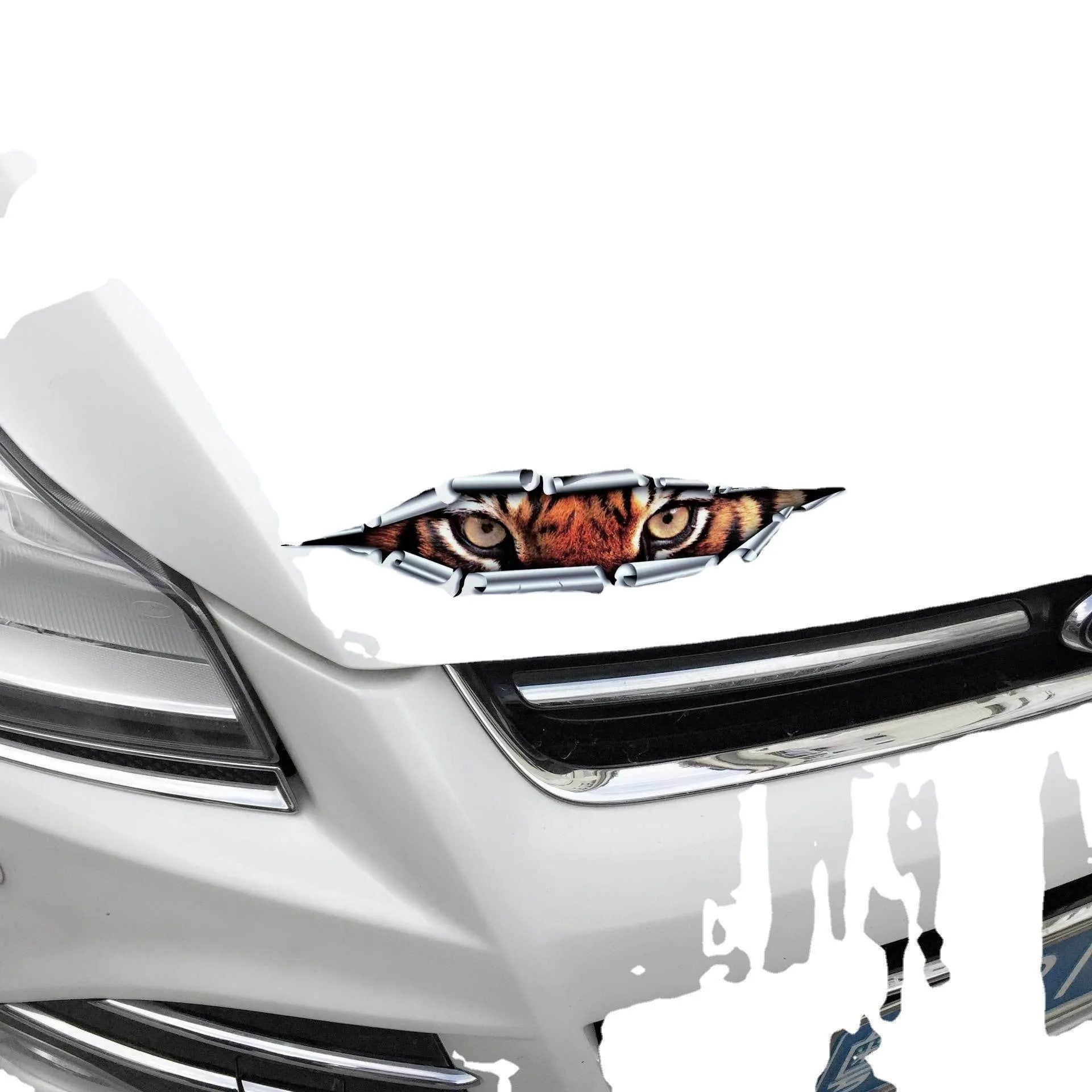 3D Tiger Eye or Eagle Eye pattern bumper sticker for car door decoration measuring 10x35cm