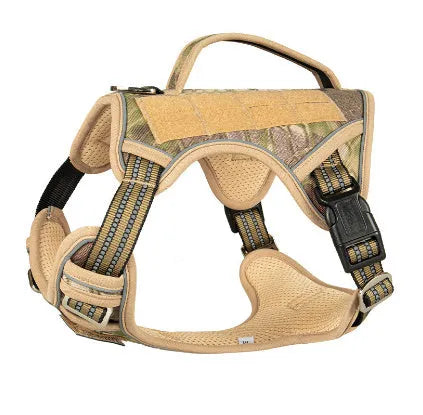 Tactical dog chest strap in Oxford cloth for search and rescue working dogs in camouflage colour