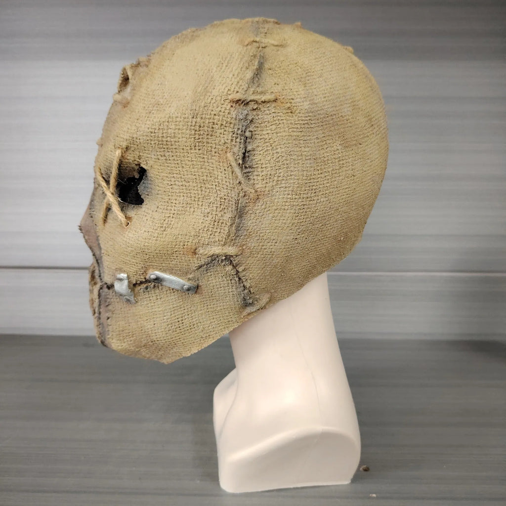 Scar skull latex Halloween mask head cover showing horror design details