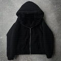 Casual loose polyester coat for men and women in black colour, cardigan style with long sleeves