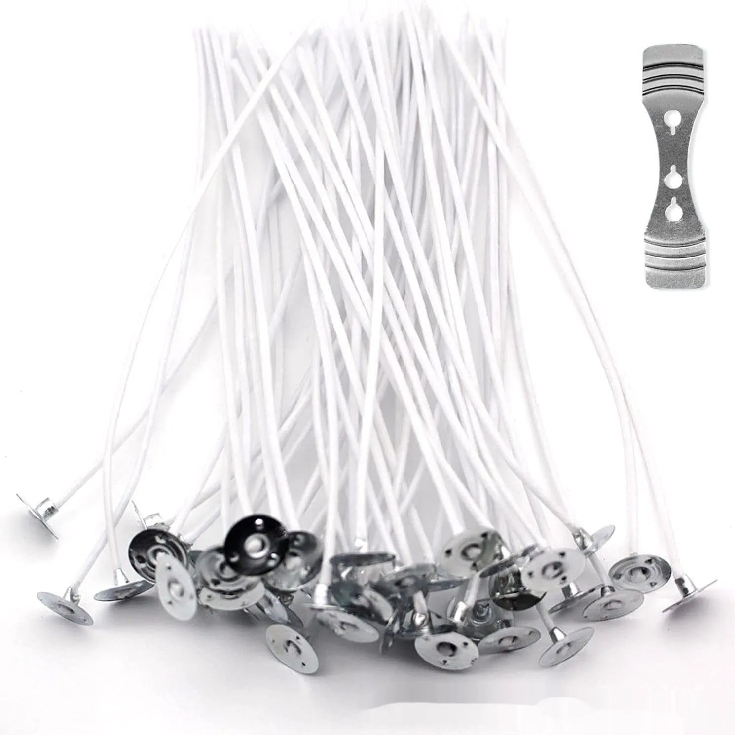 White cotton candle wicks in 2.6cm, 6cm and 8cm lengths for DIY candle making