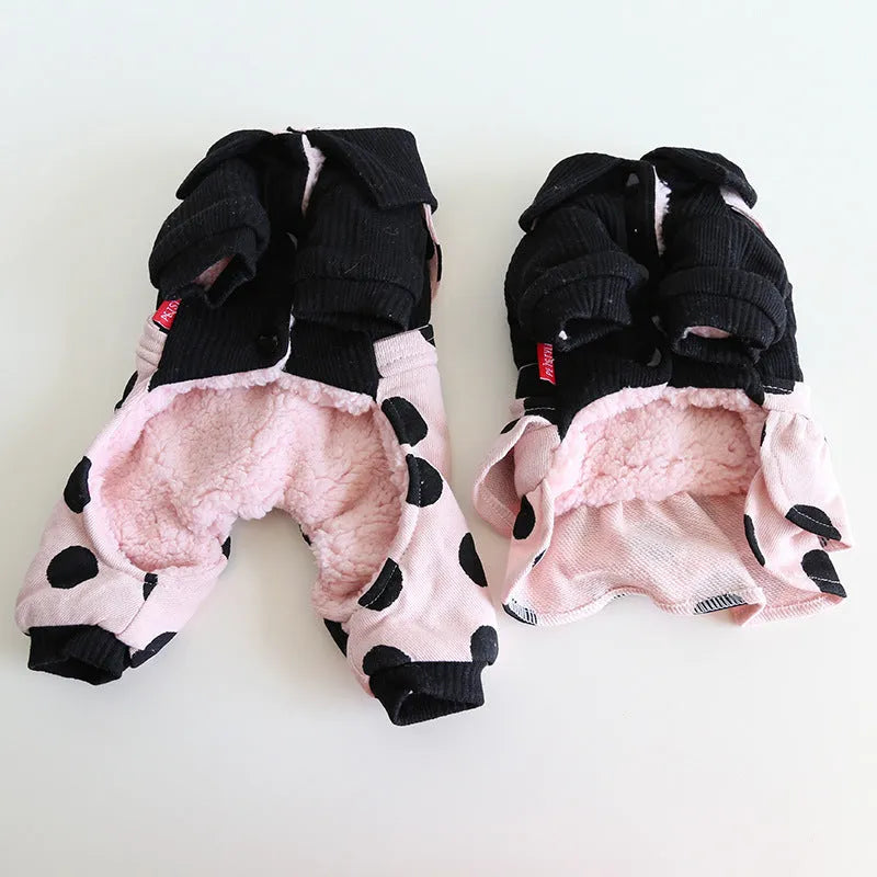 Couple-style dog clothes with lapel and shoulder strap in unisex cloth material