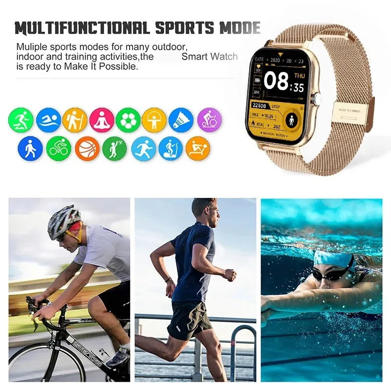 Y13 smart watch with 1.69 inch touch screen, silicone strap, heart rate monitoring and Bluetooth-compatible calling