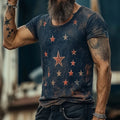 Loose fit short sleeve T-shirt with a 3D creative art retro pattern.