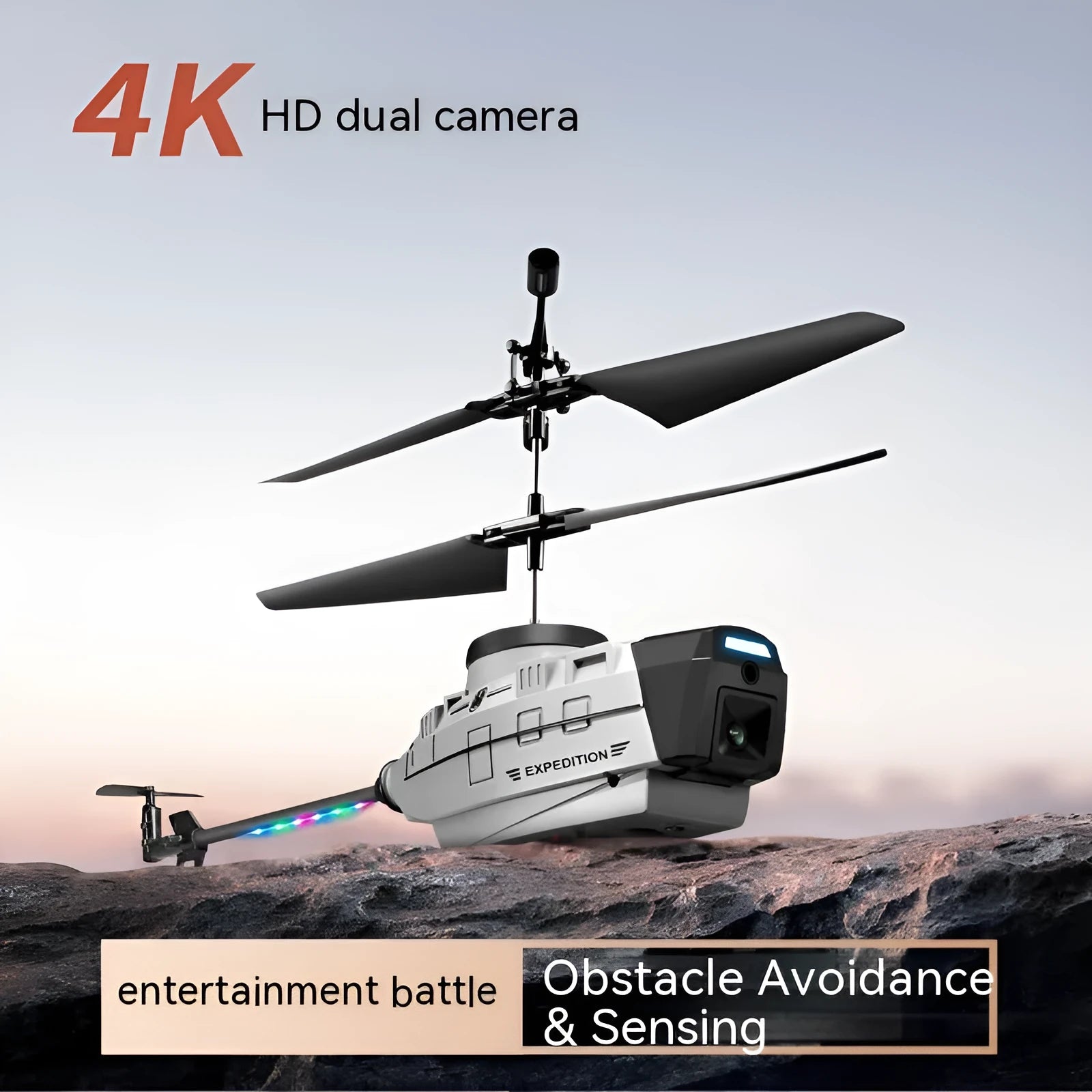 Heifeng grey reconnaissance UAV helicopter drone with obstacle avoidance and remote control