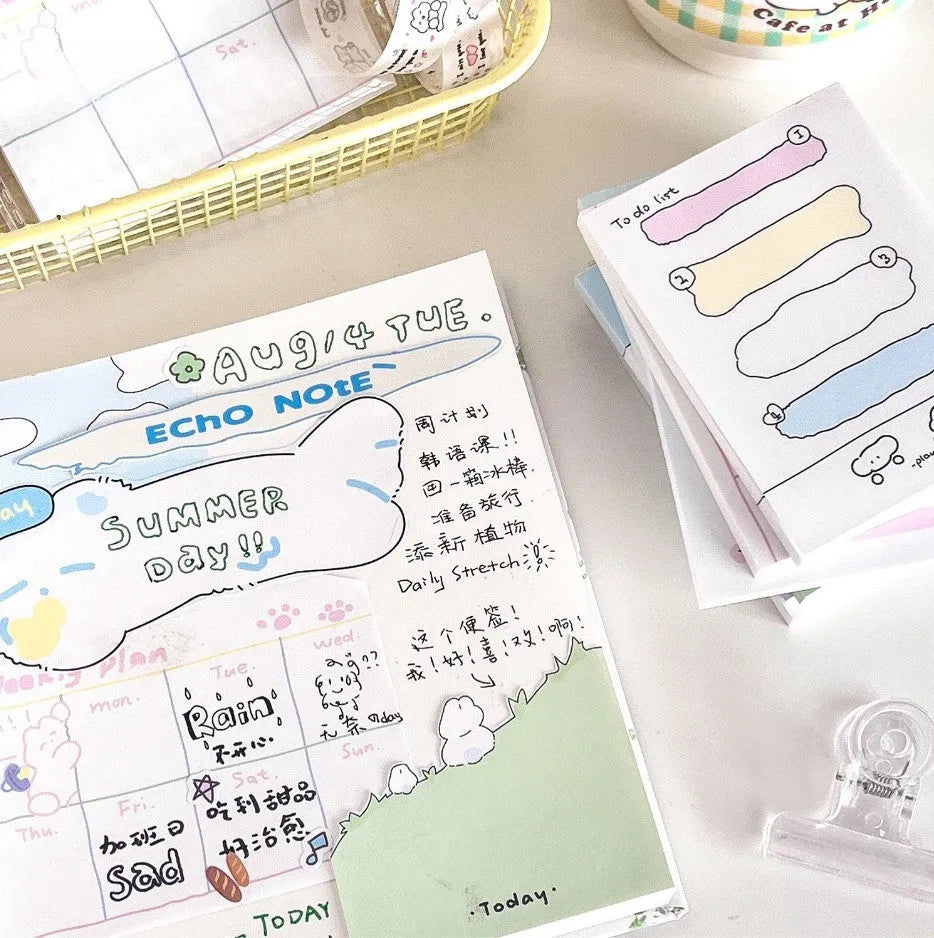Cute cartoon hand account collage sticky notes in six Heartbeat Delivery Series styles with three size options