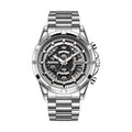 Men's waterproof luminous quartz watch with steel belt in black silver or gold surface options 10mm thickness