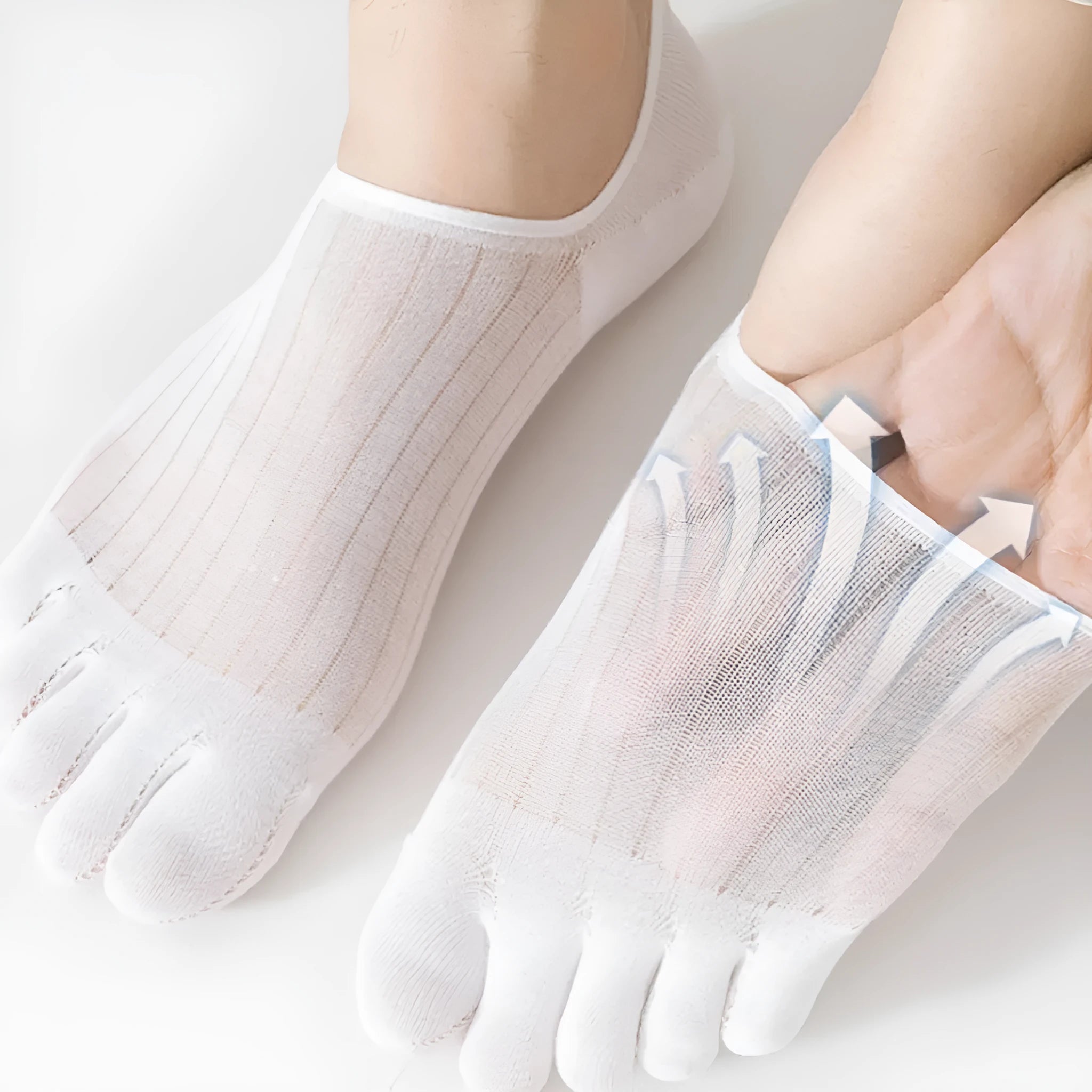 Modal five-finger ultra-thin breathable boat socks in five colour options