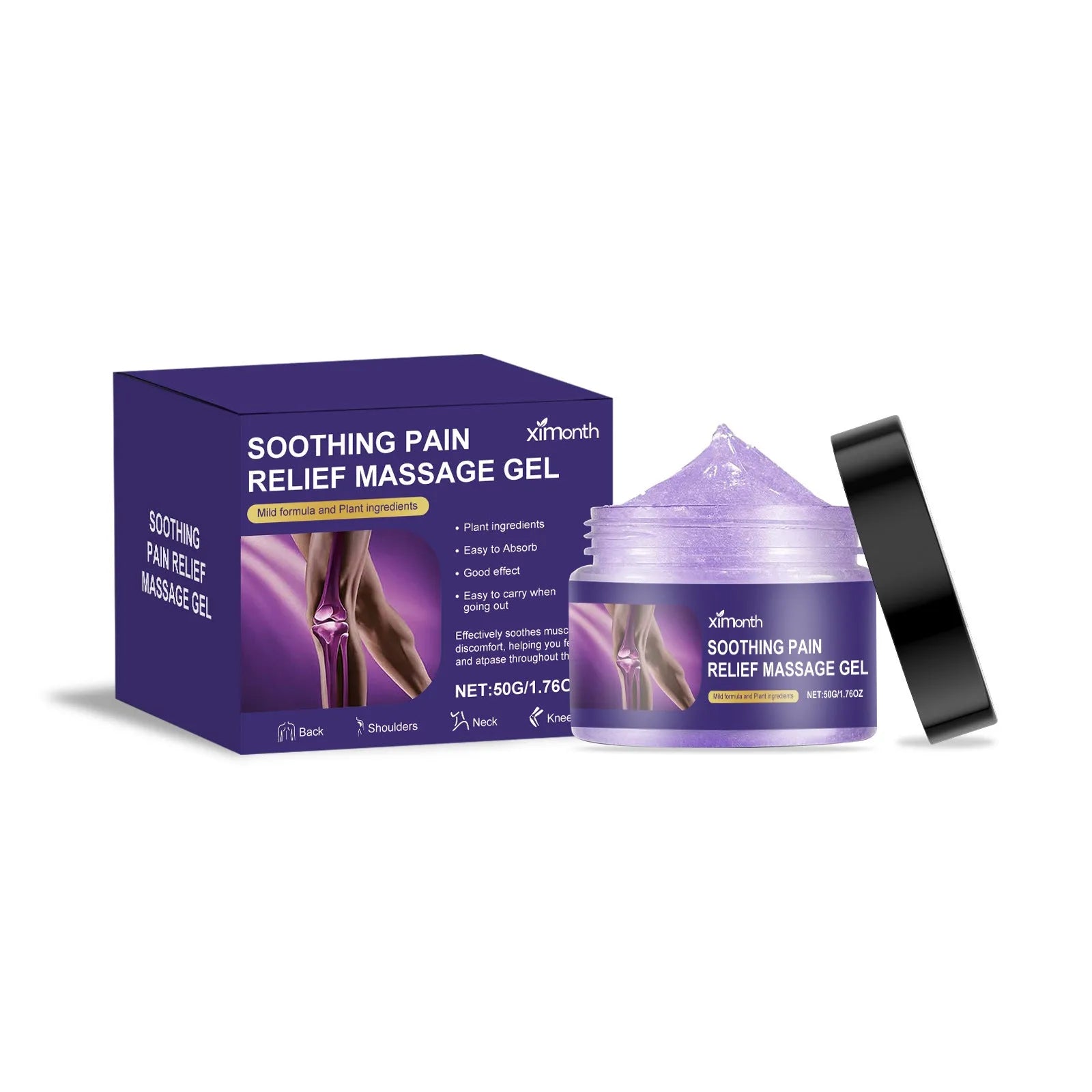 A single 50g tube of white body joint care gel for topical application on skin.