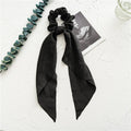 Large floral hair ring with long spring dark green ribbon and cloth bandeau design for women